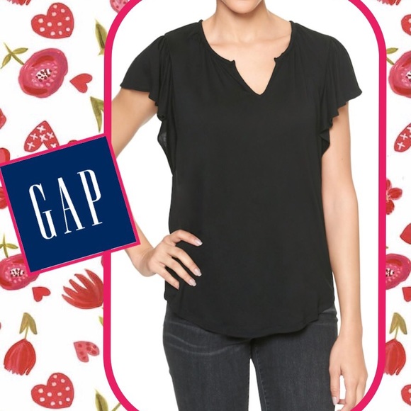 GAP Tops - NEW GAP Split Neck Flutter Tee